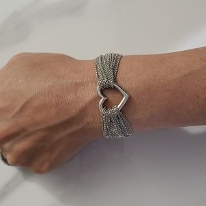 Tiffany & Co. Open Heart Mesh Toggle Bracelet